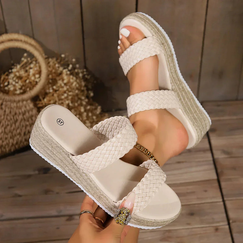 Finn | Women's Woven Double Strap Espadrille Platform Sandals