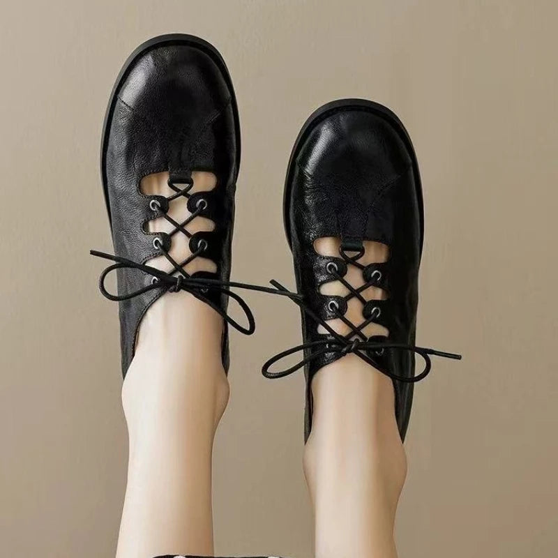Daphne | Women's Classic Lace-Up Mary Janes with Open Toe Design