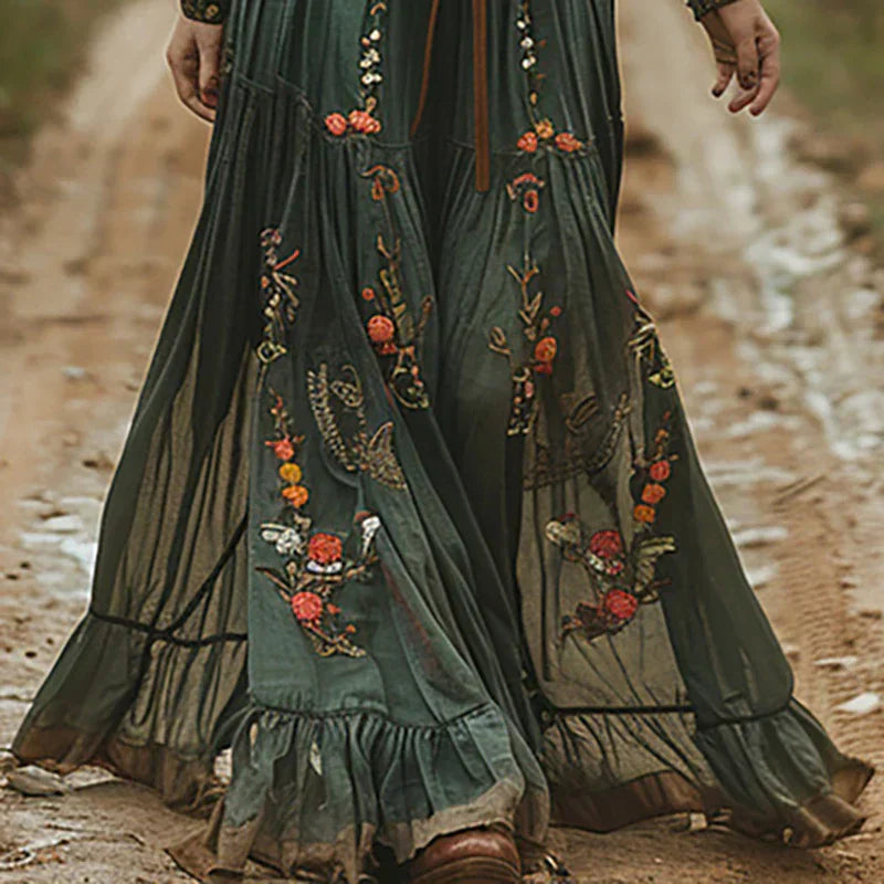 Alina | Women's Boho V-Neck Maxi Dress