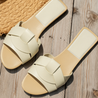 Niall | Women's Woven Panel Wide Strap Flat Slides