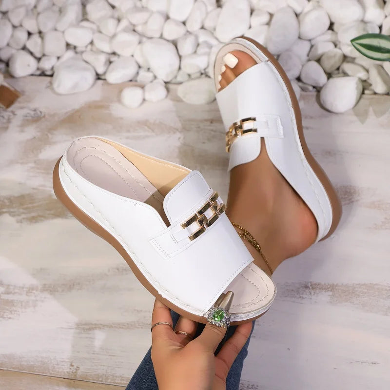 Seren | Women's Slip On Clogs with Chain Detail