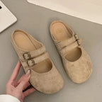 Niamh | Women's Casual Slip-On Suede Clogs with Buckle Detail
