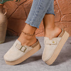 Maeva | Women's Platform Slide in Clogs with Buckle Detail