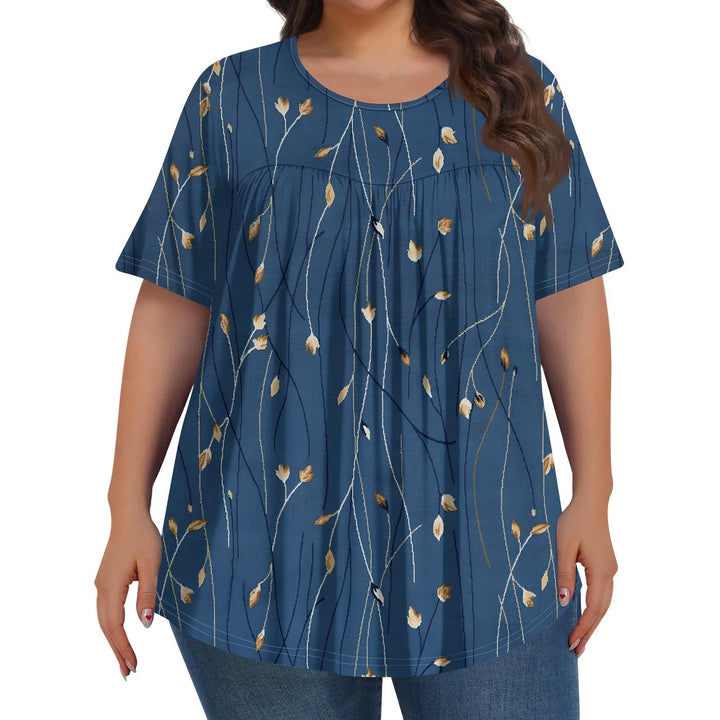 Sorley | Women's Floral Graphic Color Block Short Sleeve Top