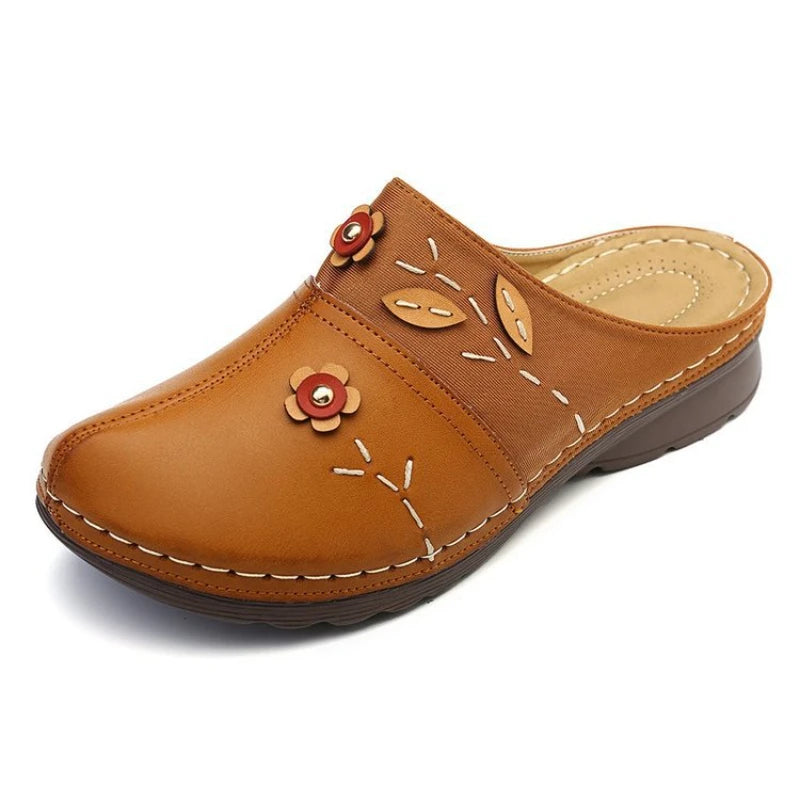 Nadine | Women's Floral Slip On Clogs with Embroidered Details