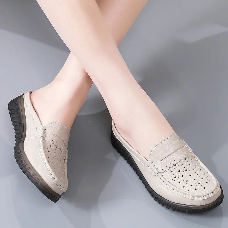 Elina | Women's Elegant Loafers with Perforated Detailing
