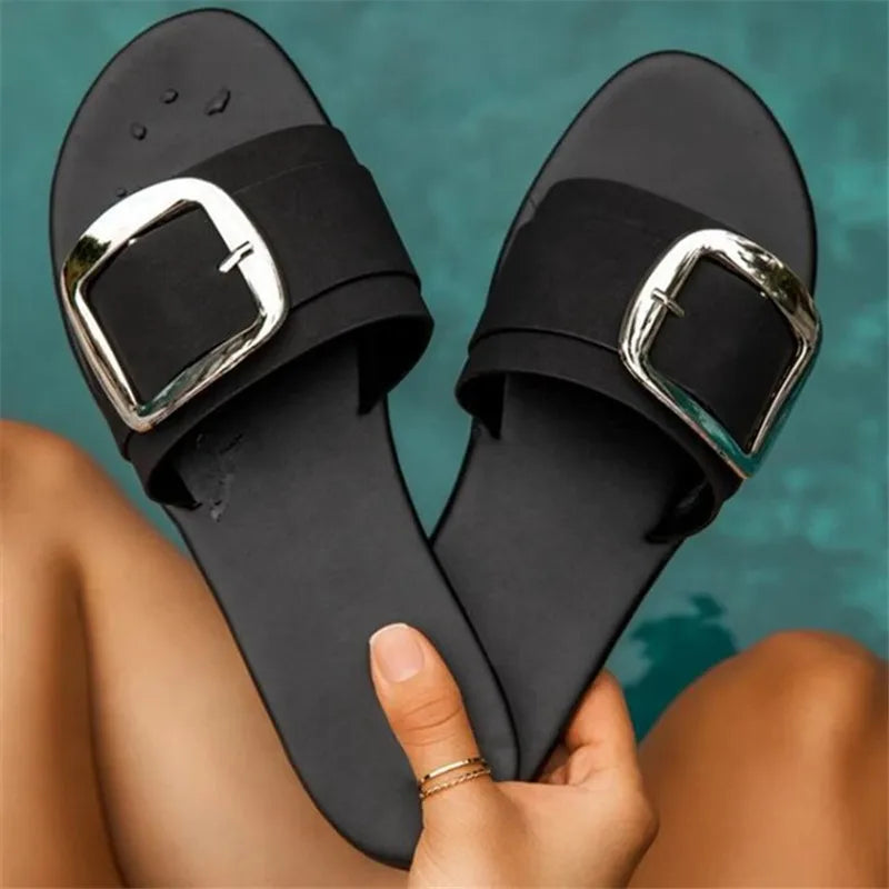 Bex | Women's Luxe Buckle Slide Sandals