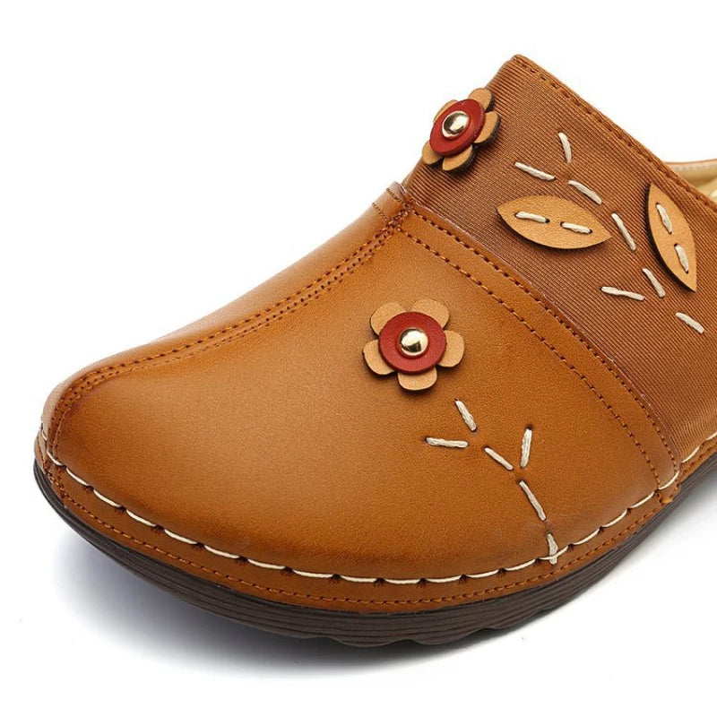 Nadine | Women's Floral Slip On Clogs with Embroidered Details