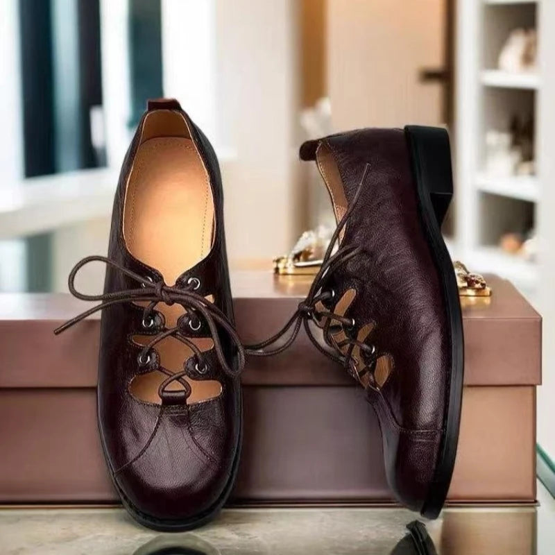 Daphne | Women's Classic Lace-Up Mary Janes with Open Toe Design