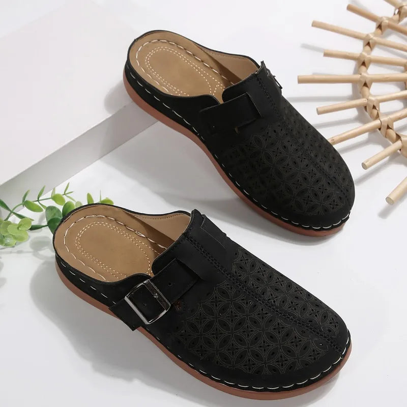 Amaya | Women's Stylish Slip On Clogs with Buckle Detail