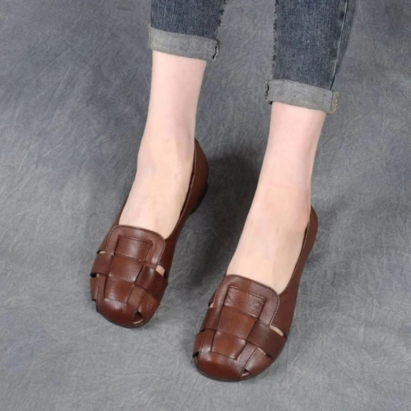Genevieve | Women's Stylish Woven Toe Mary Janes
