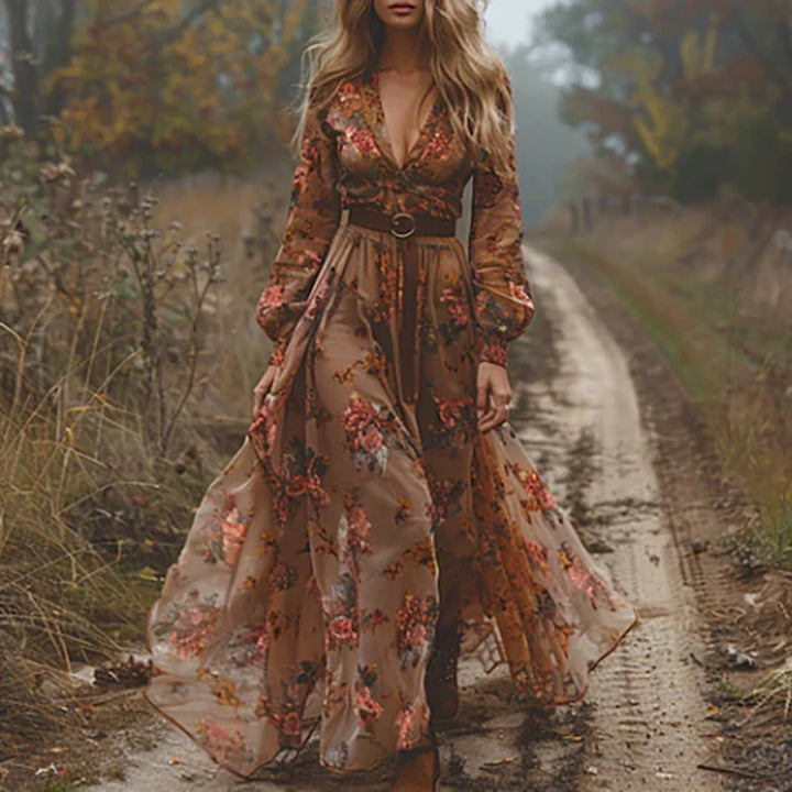 Alina | Women's Boho V-Neck Maxi Dress