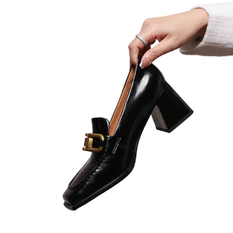 Elowen | Women's Elegant Square Toe Mary Janes with Buckle Detail