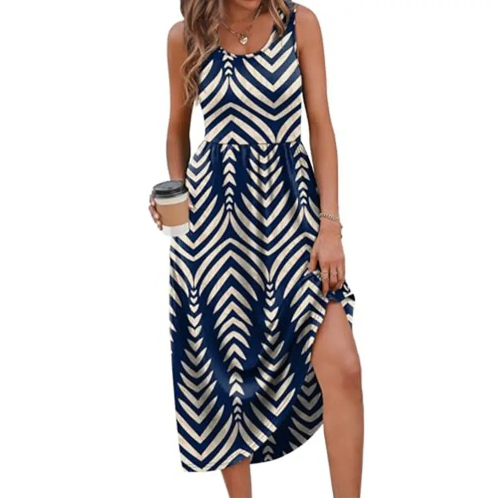 Killian | Women's Striped Sleeveless Maxi Dress