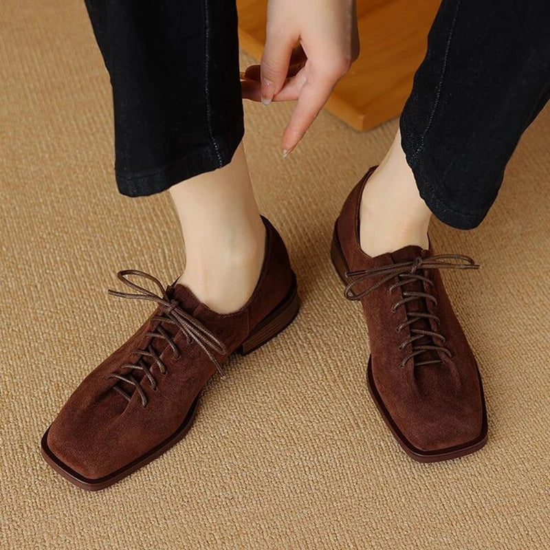 Imogen | Women's Vintage Square Toe Suede Mary Janes