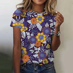 Jarlath | Women's Bold Floral Graphic Short Sleeve T-Shirt