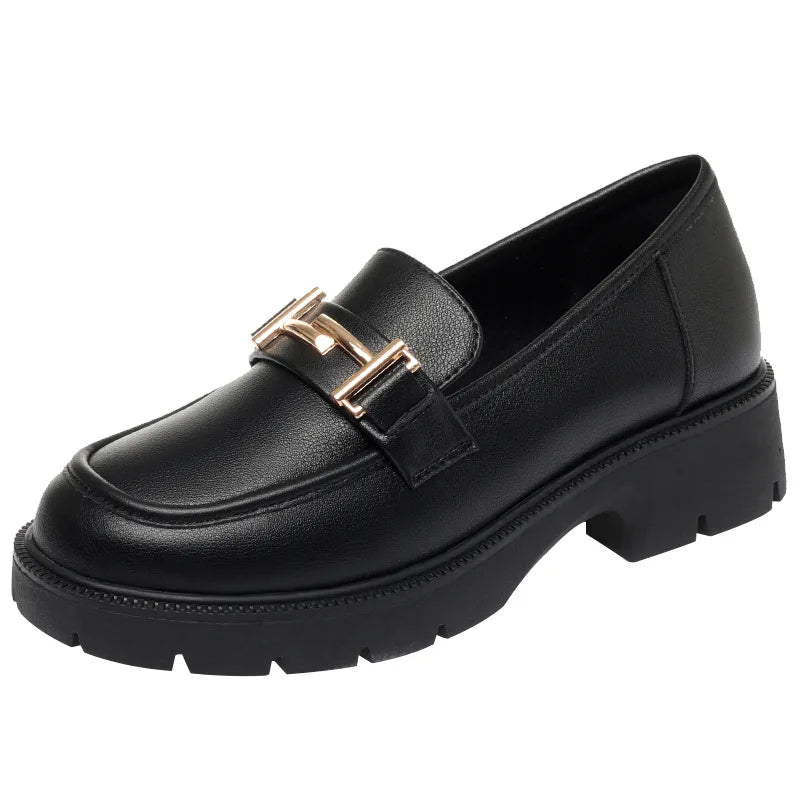 Eira | Women's Chic Platform Mary Janes with Gold Buckle Detail