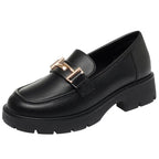 Eira | Women's Chic Platform Mary Janes with Gold Buckle Detail