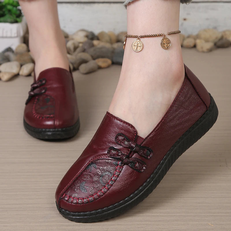 Odessa | Women's Stylish Leather Mary Janes with Embroidered Detail
