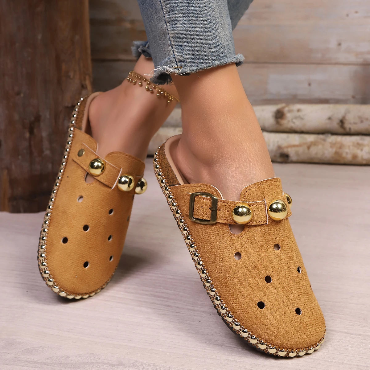 Daphne | Women's Classic Croc Sandals with Pearl Accent
