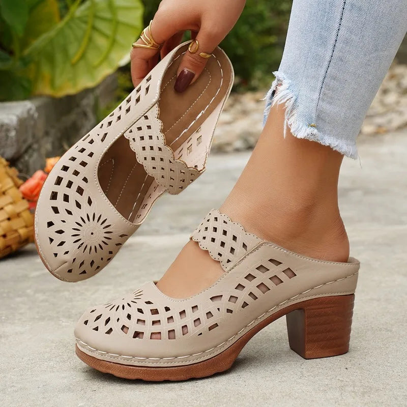 Juno | Women's Elegant Summer Mary Janes with Cutout Detail