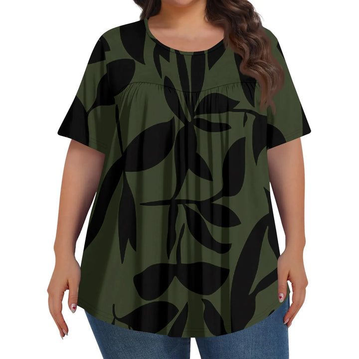 Sorley | Women's Floral Graphic Color Block Short Sleeve Top