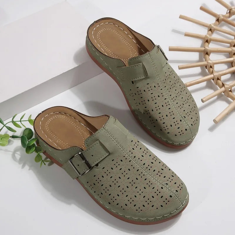 Amaya | Women's Stylish Slip On Clogs with Buckle Detail