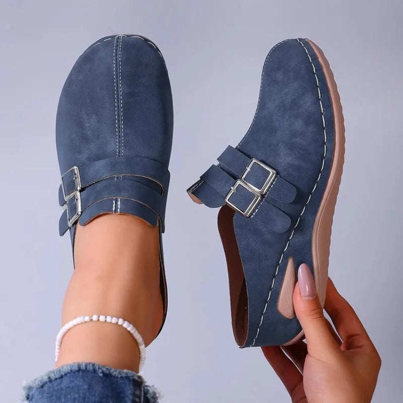 Fallon | Women's Classic Strapped Slip On Clogs with Buckle Detail