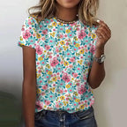 Jarlath | Women's Bold Floral Graphic Short Sleeve T-Shirt