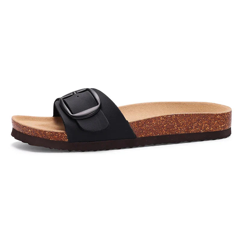 Isolde | Women's Casual Slide Sandals with Buckle Detail