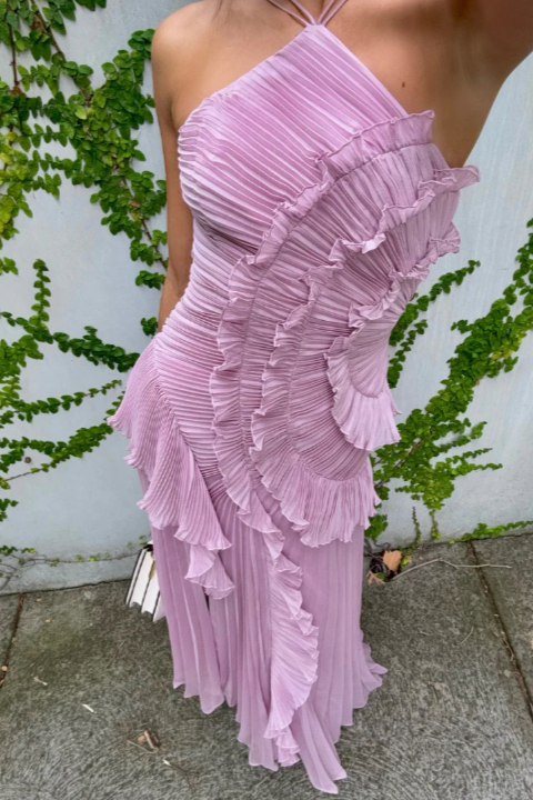 Perdita | Women's Halter Pleated Maxi Dress