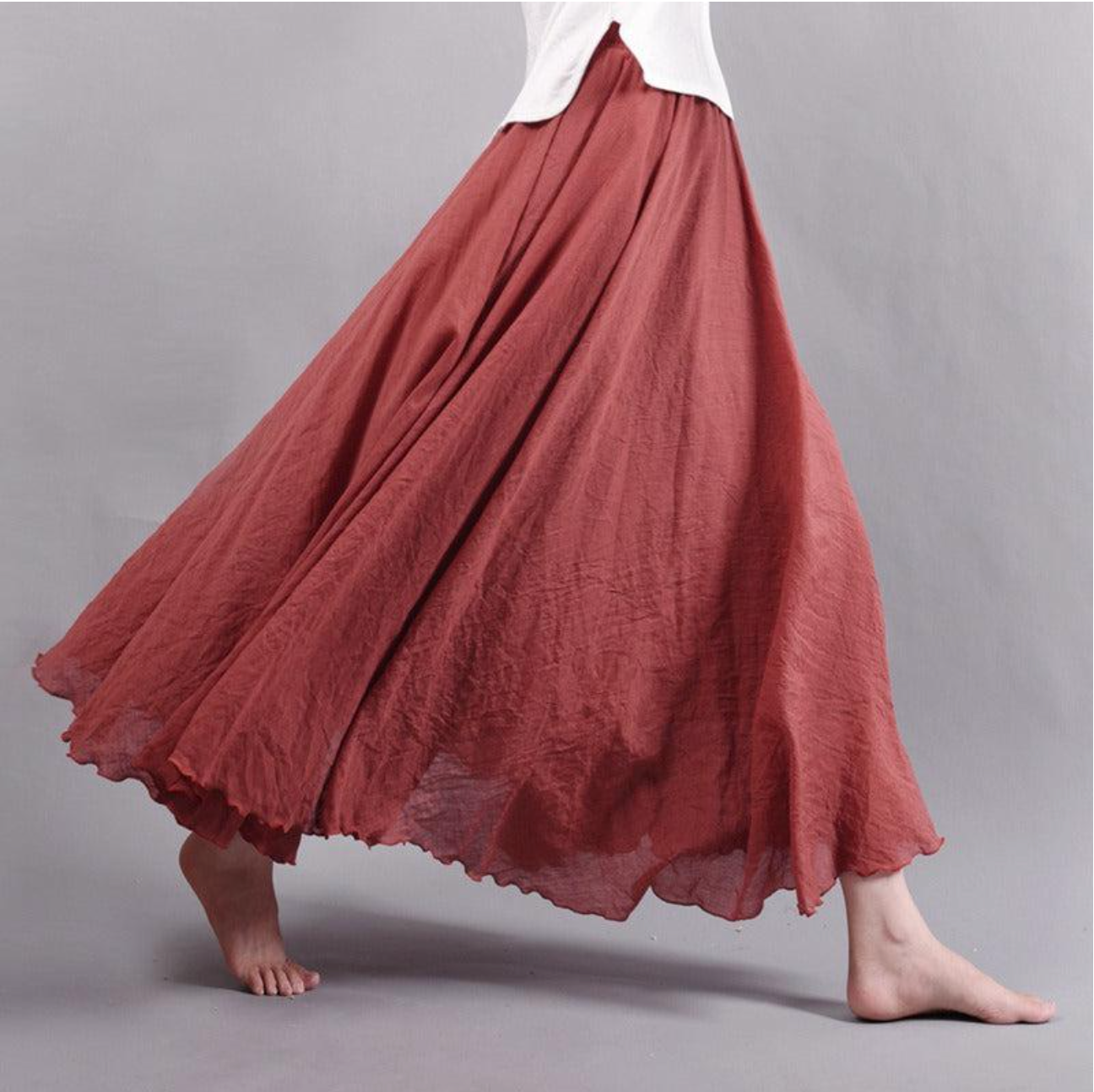 Tatum | Women's Flowy Elastic Waist Maxi Skirt