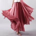 Tatum | Women's Flowy Elastic Waist Maxi Skirt