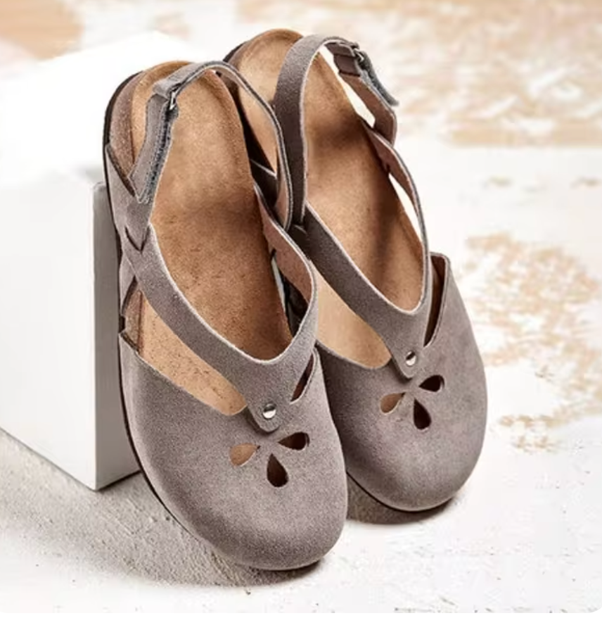 Leander | Women's Cut-Out Toe Slingback Flat Sandals