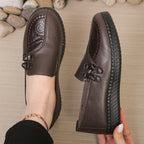 Odessa | Women's Stylish Leather Mary Janes with Embroidered Detail