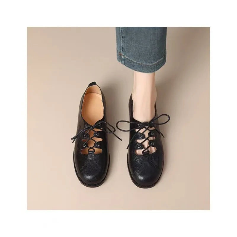 Daphne | Women's Classic Lace-Up Mary Janes with Open Toe Design