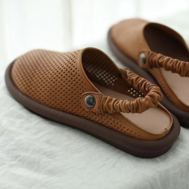 Fern | Women's Casual Perforated Slip-On Mule Sandals