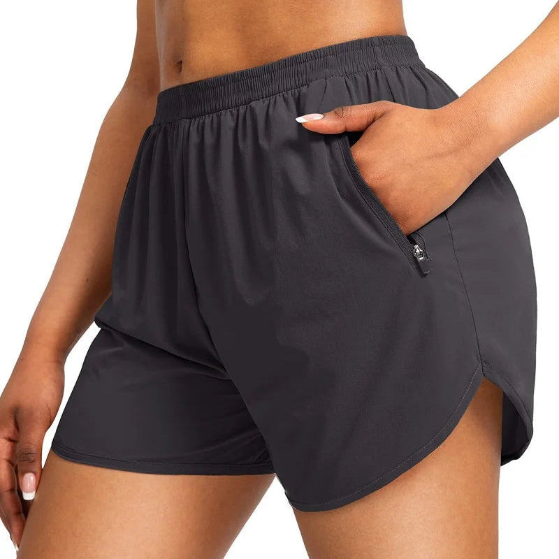 Caolan | Women's Loose Fit Zip Pocket Sport Shorts