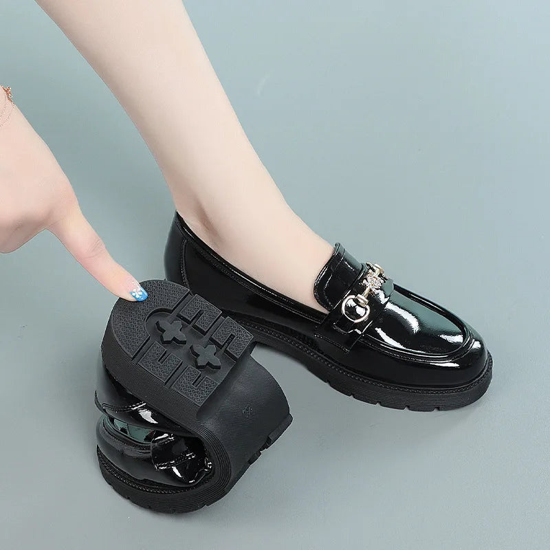 Norah | Women's Classic Patent Mary Janes with Chain Detail