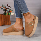 Maeva | Women's Platform Slide in Clogs with Buckle Detail