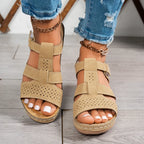 Sorcha | Women's Orthopedic Perforated Wedge Sandals with Ankle Strap