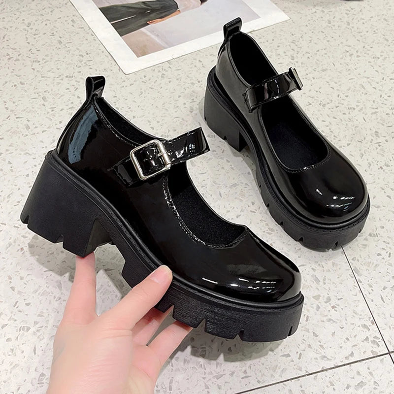 Ophelia | Women's Chunky Platform Mary Janes with Buckle Strap