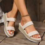 Finn | Women's Woven Double Strap Espadrille Platform Sandals