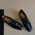 Sanne | Women's Chic Mary Janes with Stud Detailing and Square Toe