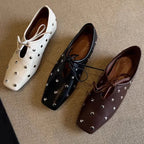 Sanne | Women's Chic Mary Janes with Stud Detailing and Square Toe