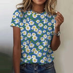 Jarlath | Women's Bold Floral Graphic Short Sleeve T-Shirt