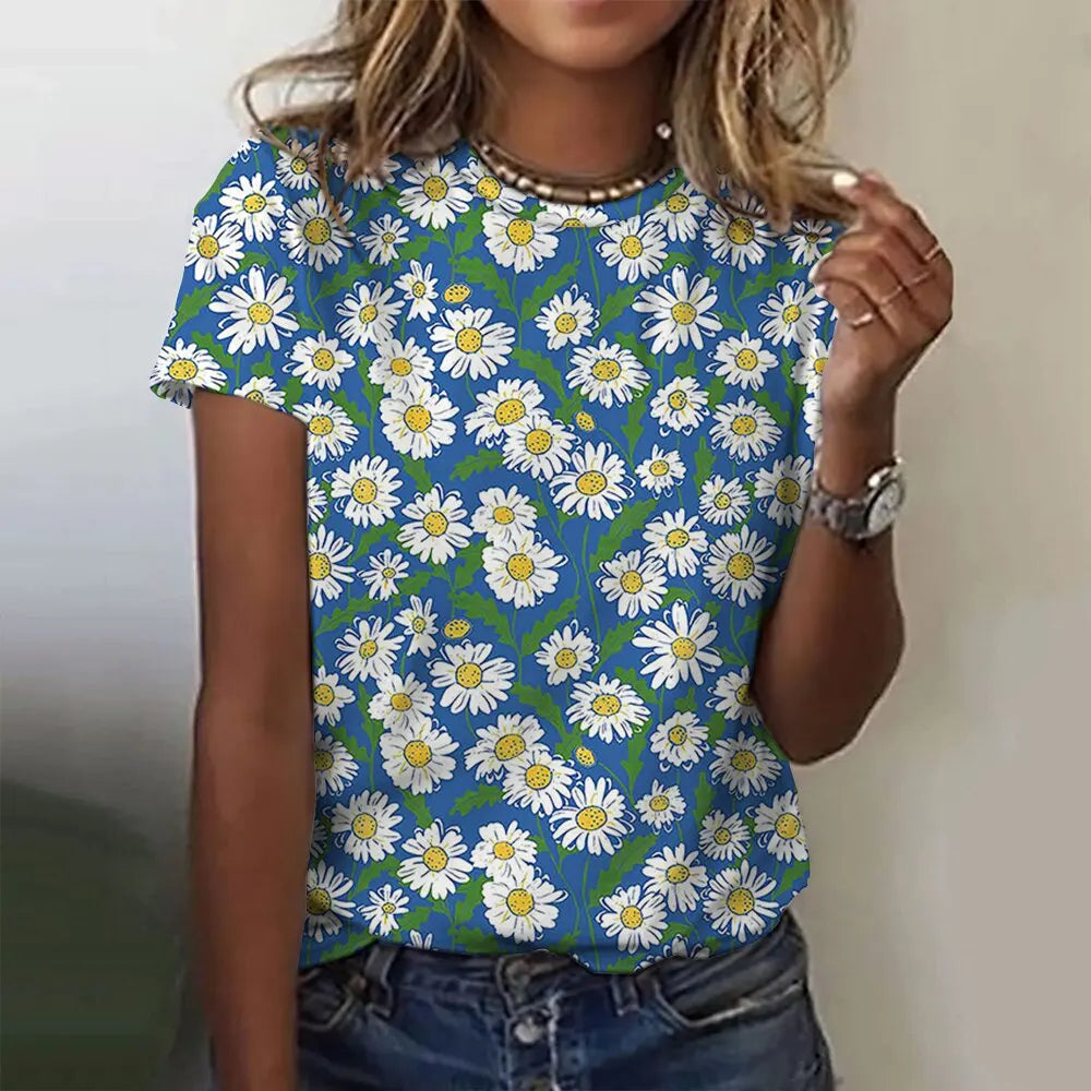 Jarlath | Women's Bold Floral Graphic Short Sleeve T-Shirt