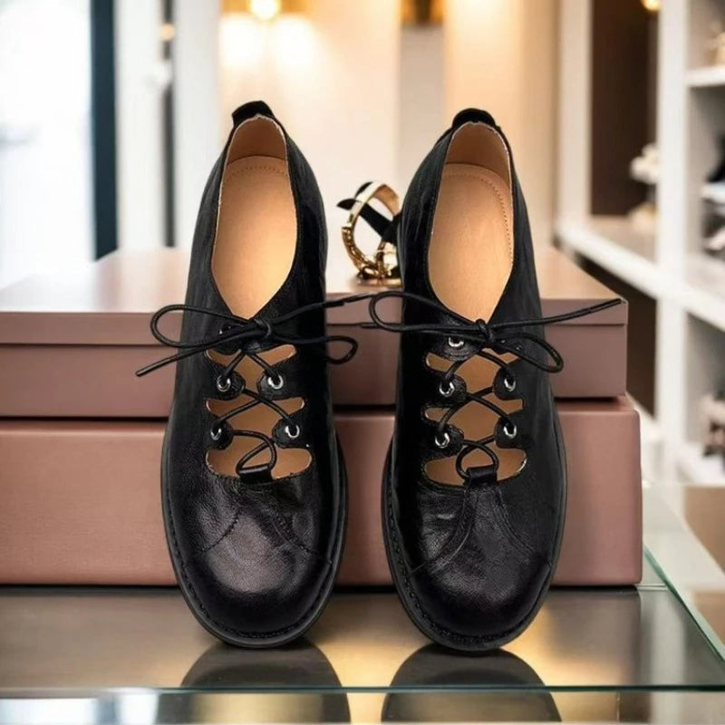 Daphne | Women's Classic Lace-Up Mary Janes with Open Toe Design