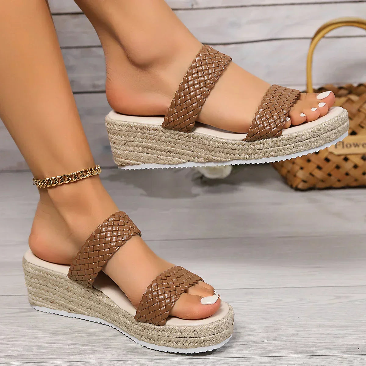 Finn | Women's Woven Double Strap Espadrille Platform Sandals