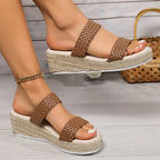 Finn | Women's Woven Double Strap Espadrille Platform Sandals